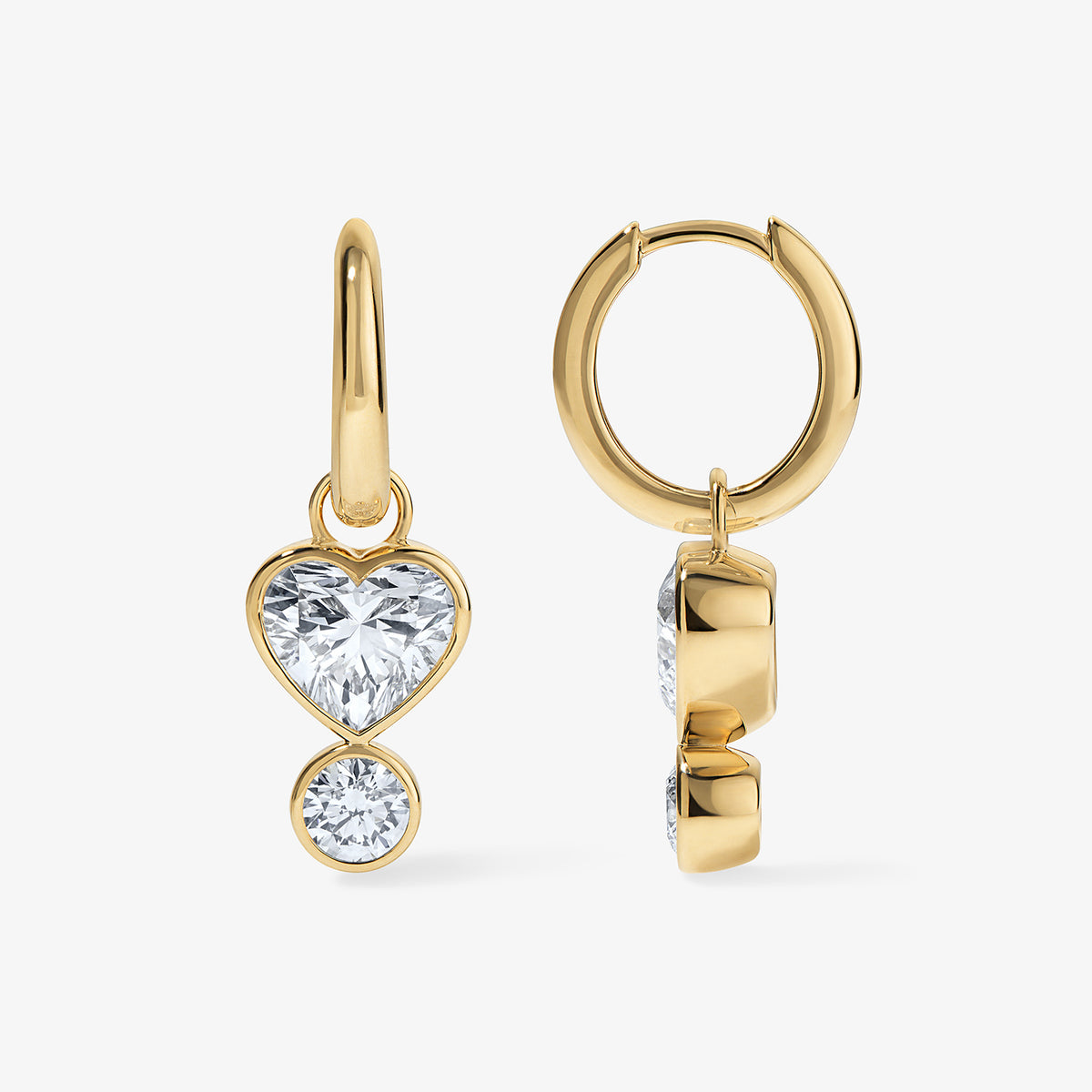Coco Lab Diamond Heart Huggies