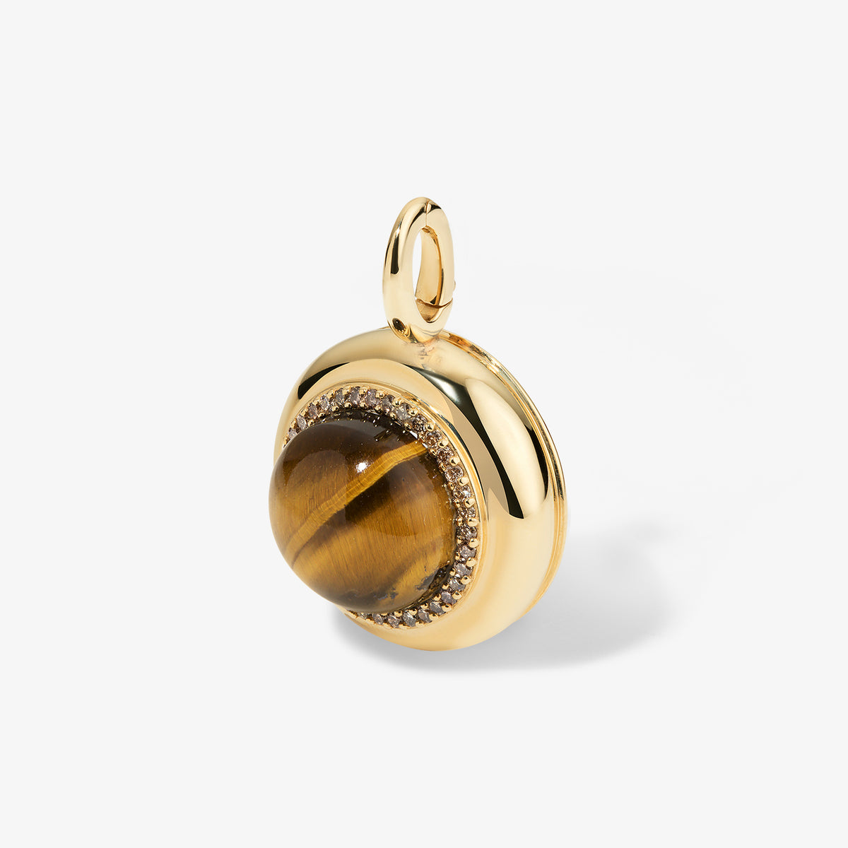 Large Tigers Eye Candy Button Charm