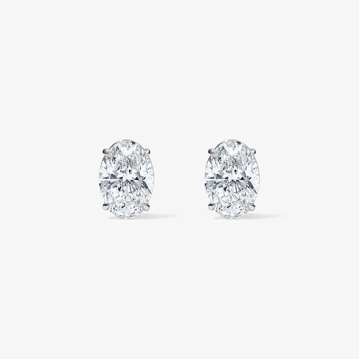 Lab Grown Diamond Oval Studs 14K White Gold