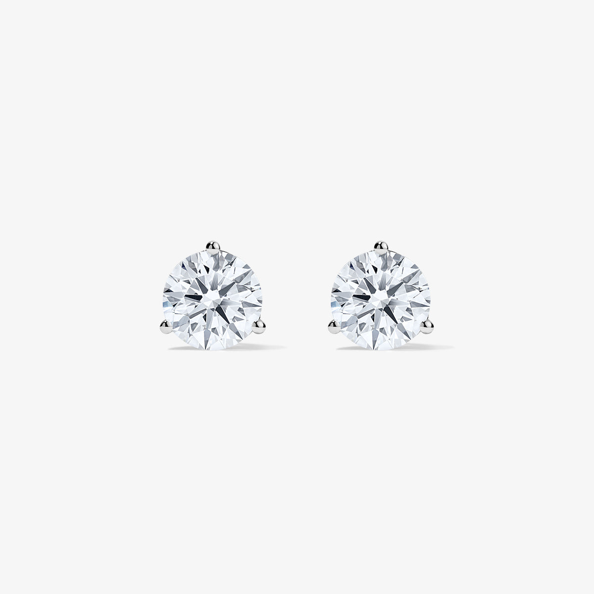 Lab Grown Diamond Round Studs 14K White Gold