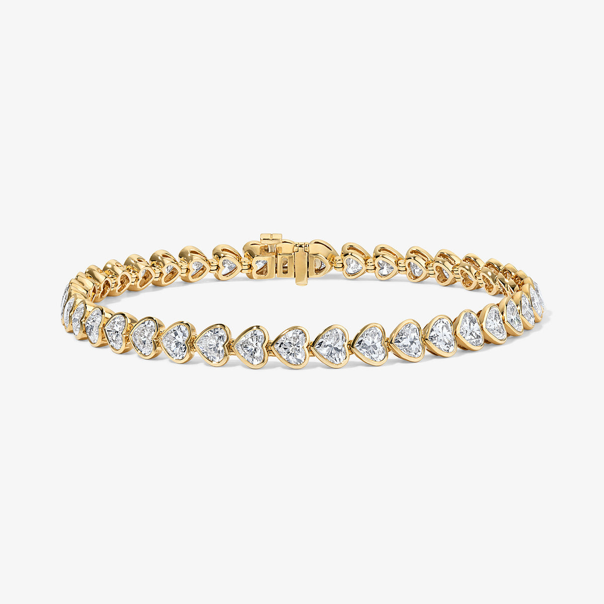 Lab Grown Diamond Heart Bezel Tennis Bracelet
