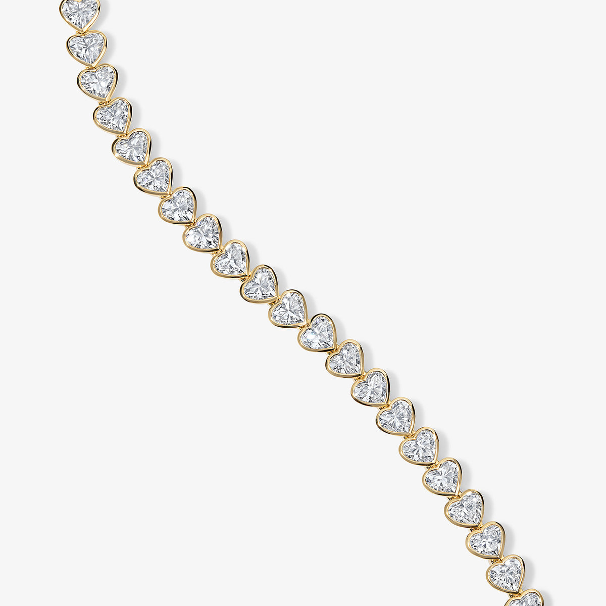 Lab Grown Diamond Heart Bezel Tennis Bracelet