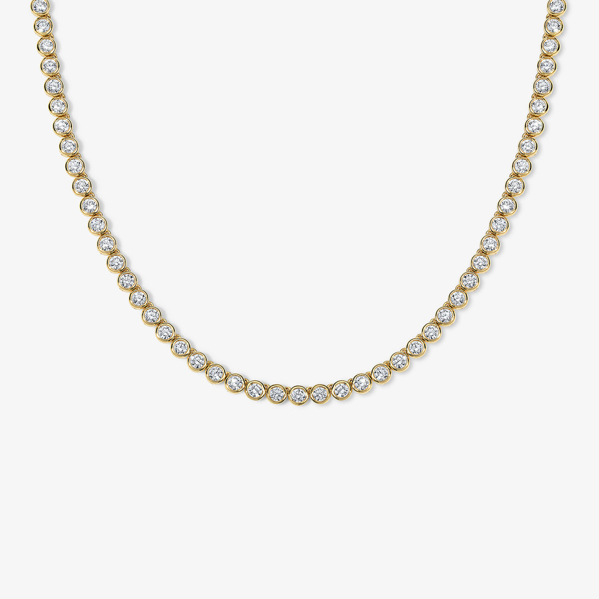 Lab Grown Diamond Round Bezel Tennis Necklace