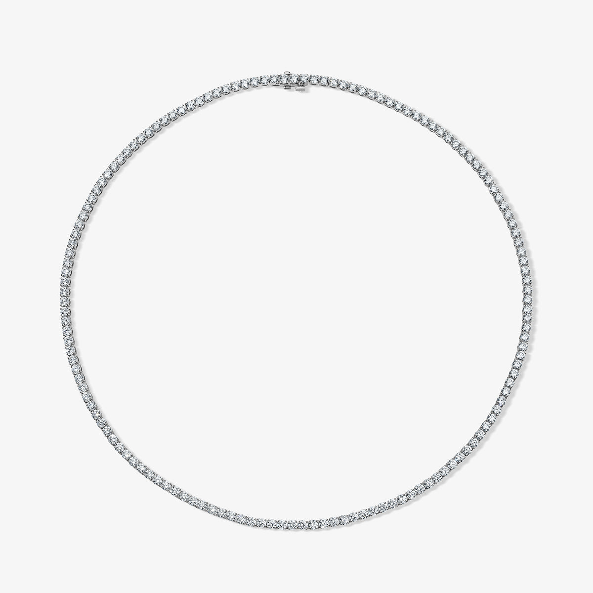 Lab Grown Diamond Round Tennis Necklace 14K White Gold