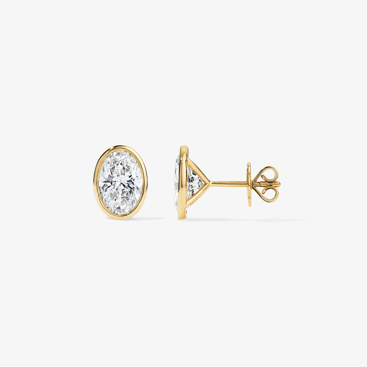 Lab Grown Diamond Oval Bezel Studs