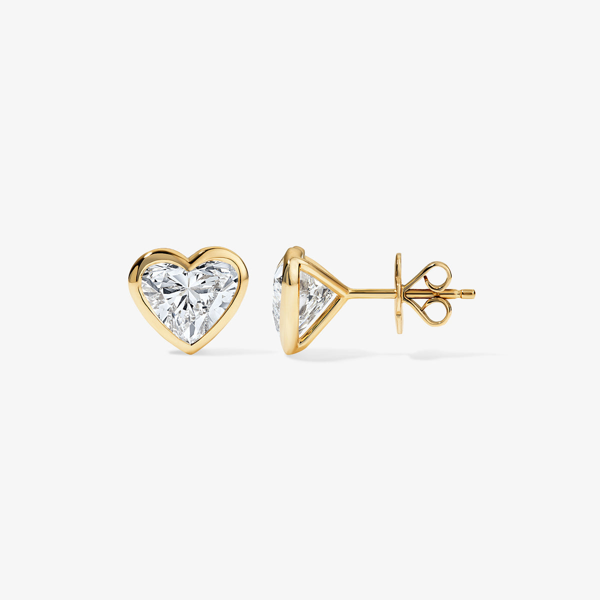 Lab Grown Diamond Heart Bezel Studs