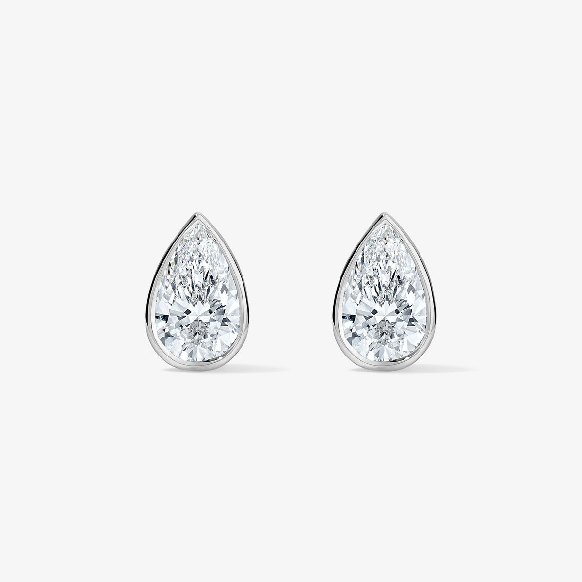Lab Grown Diamond Pear Bezel Studs