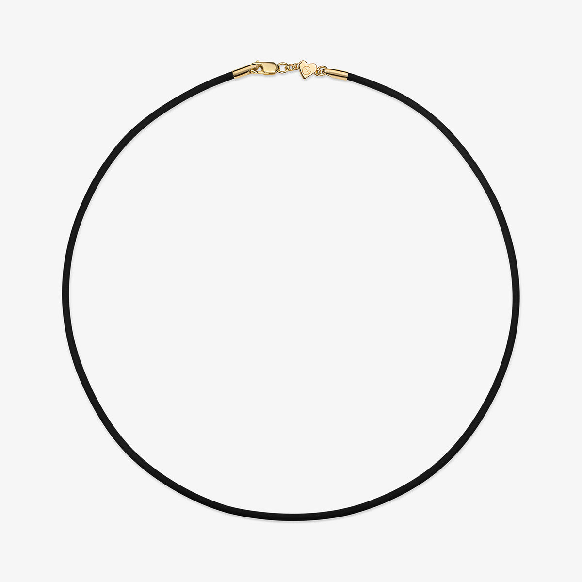 Kendall Black Rubber Cord 14K Yellow Gold 15in