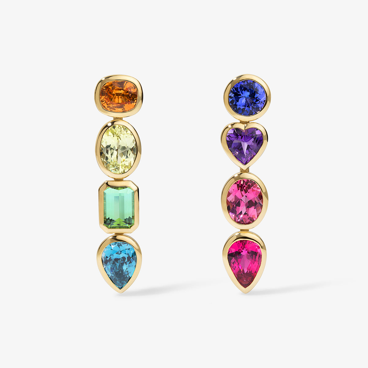 Chubby Rainbow Bezel Earrings