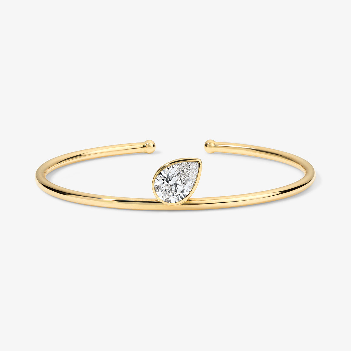 Coco Lab Diamond Pear Flex Bangle 14K Yellow Gold