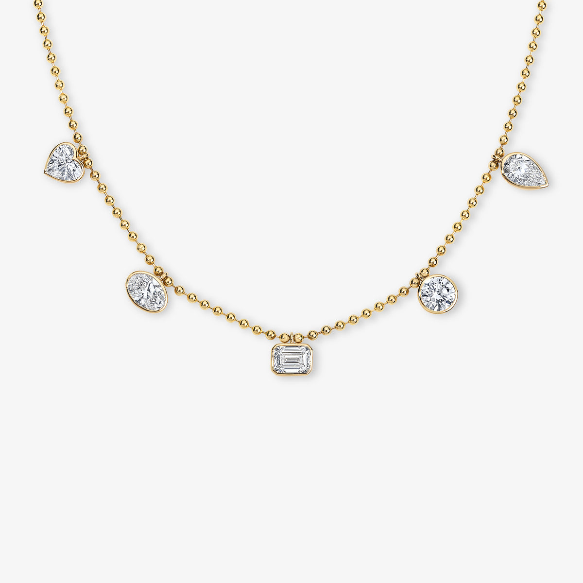 Coco Lab Mixed Shape Diamond Shaker Necklace