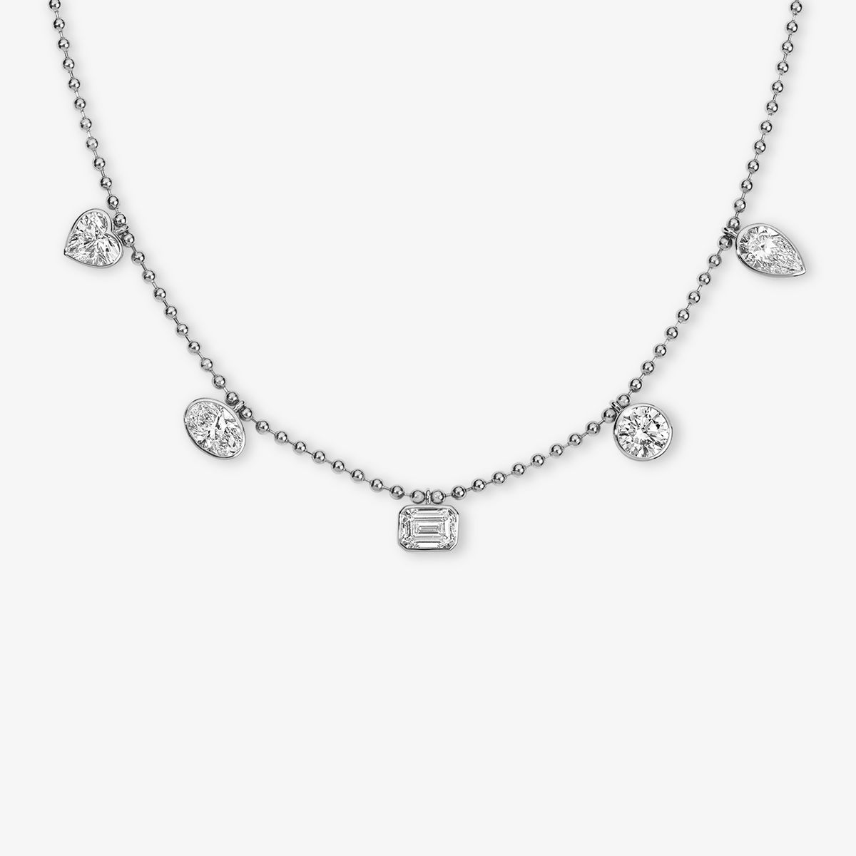 Coco Lab Mixed Shape Diamond Shaker Necklace