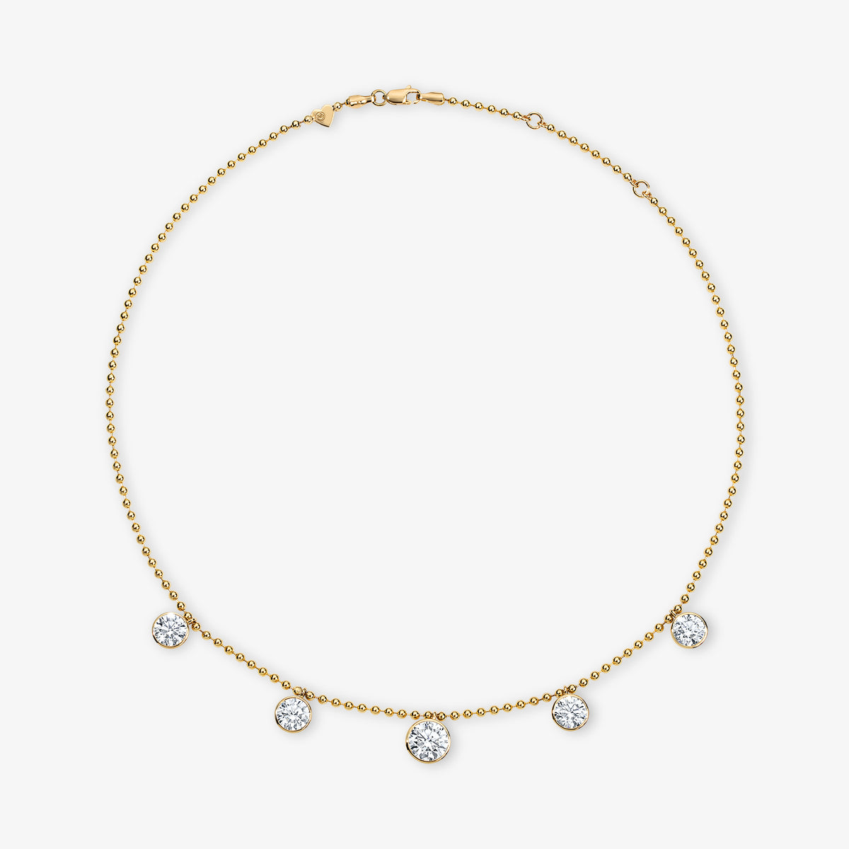 Coco Lab Round Diamond Shaker Necklace 14K Yellow Gold 14-16in