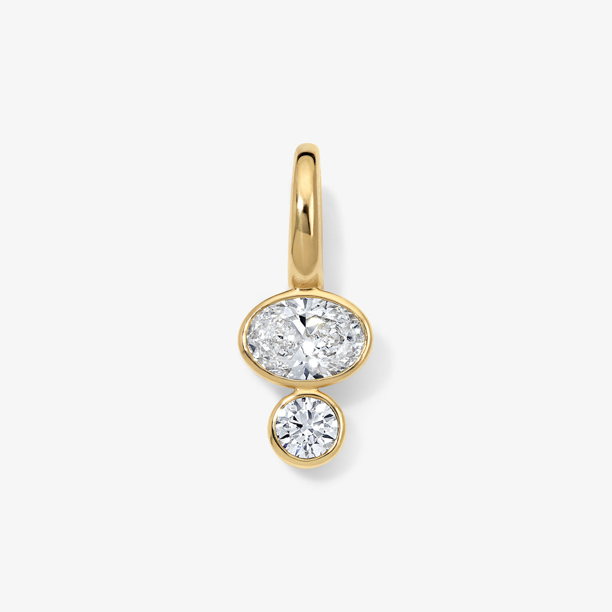 Coco Lab Diamond Oval Charm 14K Yellow Gold Petite