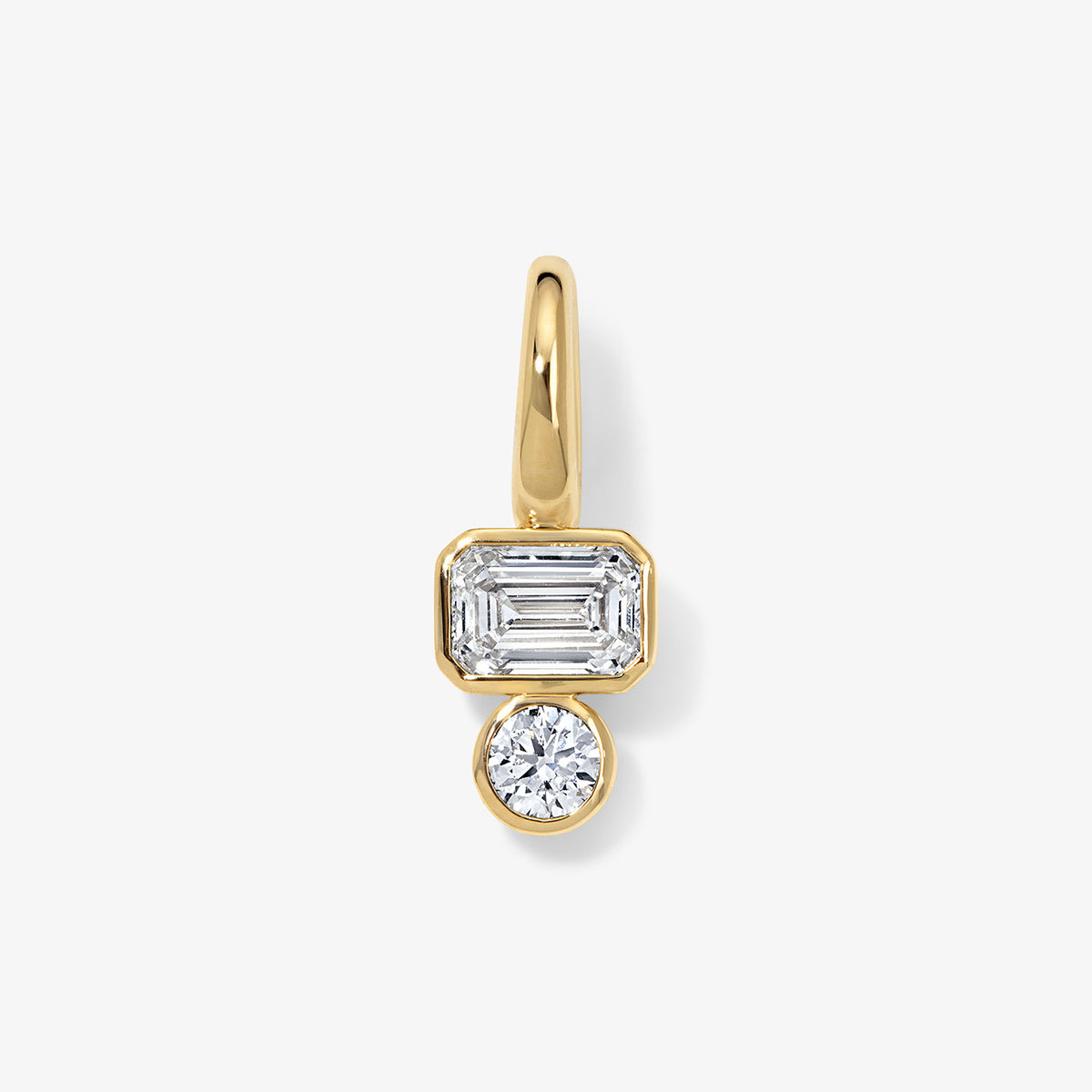 Coco Lab Diamond Emerald Charm 14K Yellow Gold Petite