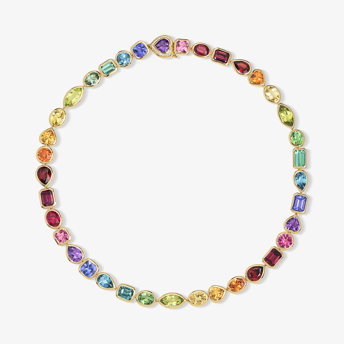 Chubby Bezel Rainbow Necklace