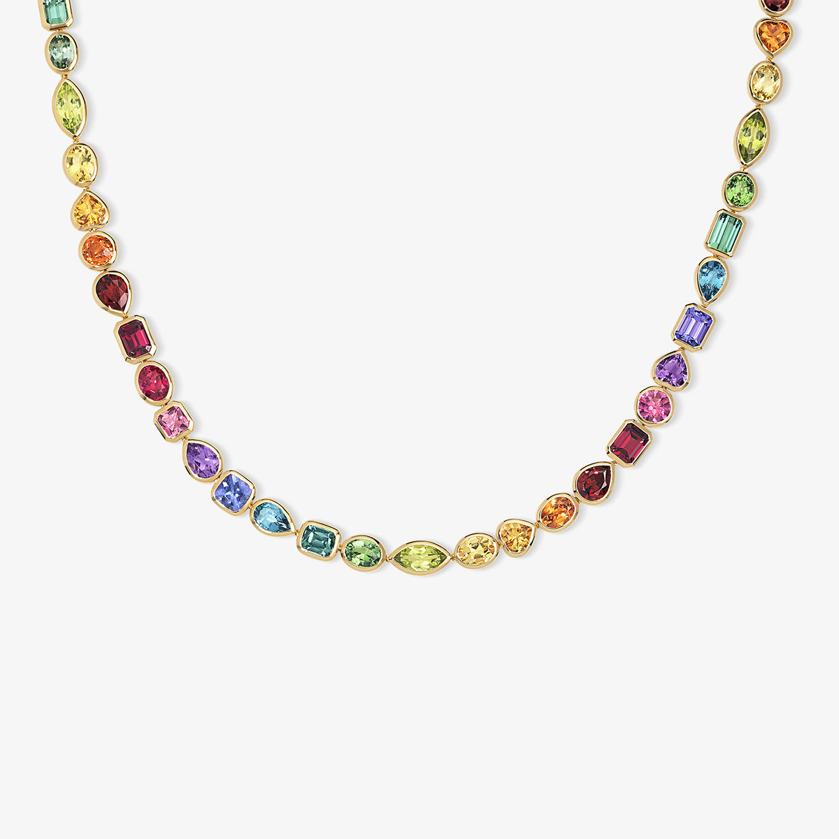 Chubby Bezel Rainbow Necklace