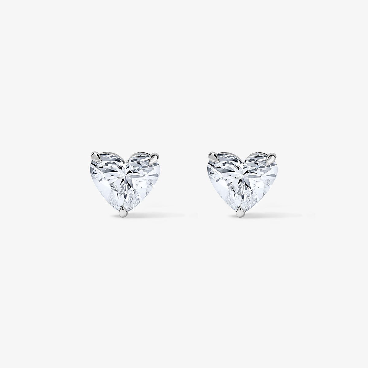 Lab Grown Diamond Heart Studs 14K White Gold