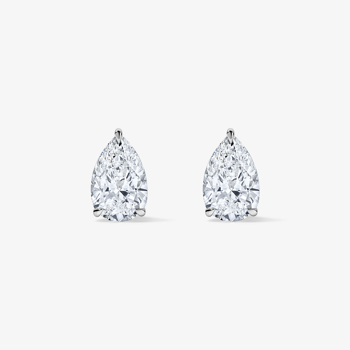 Lab Grown Diamond Pear Studs 14K White Gold