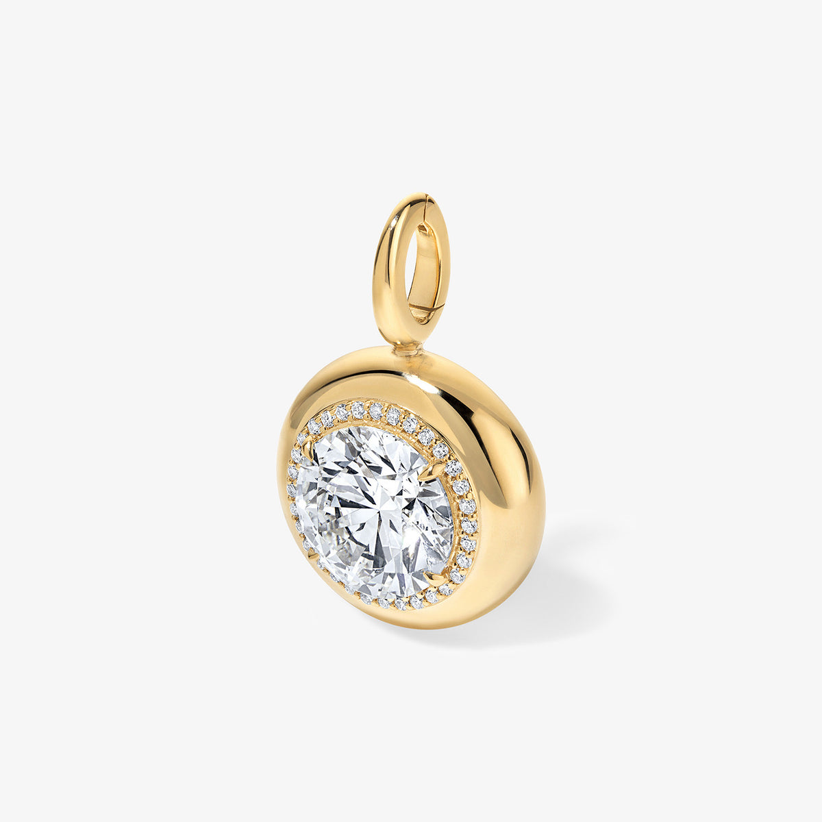 Large Lab Grown Round Diamond Candy Button Charm