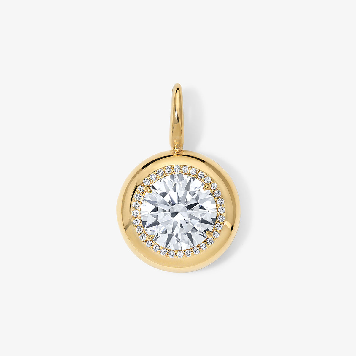 Large Lab Grown Round Diamond Candy Button Charm