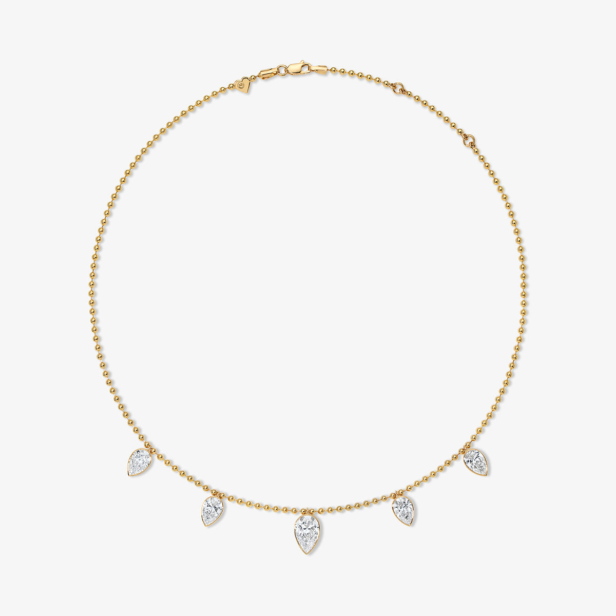 Coco Lab Pear Diamond Shaker Necklace 14K Yellow Gold 14-16in