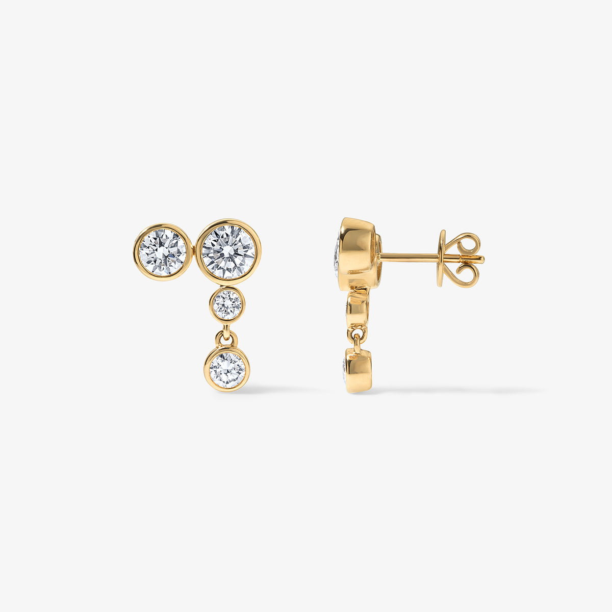 Coco Lab Diamond Round Drop Earrings