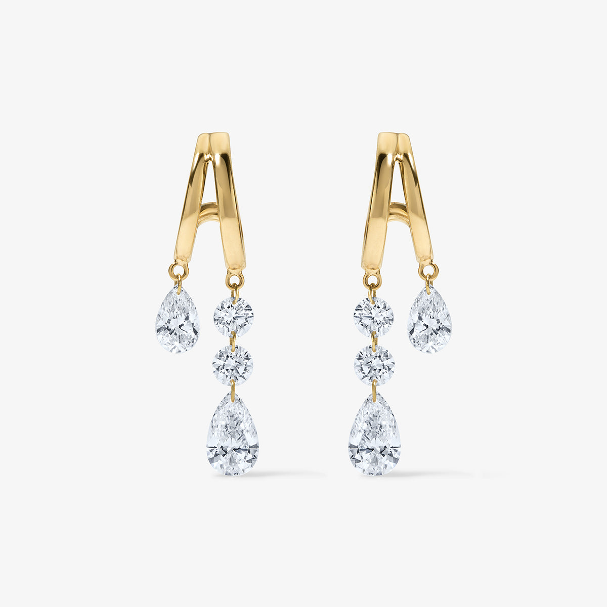 Lola Lab Grown Drilled Diamond Drop Double Hoops