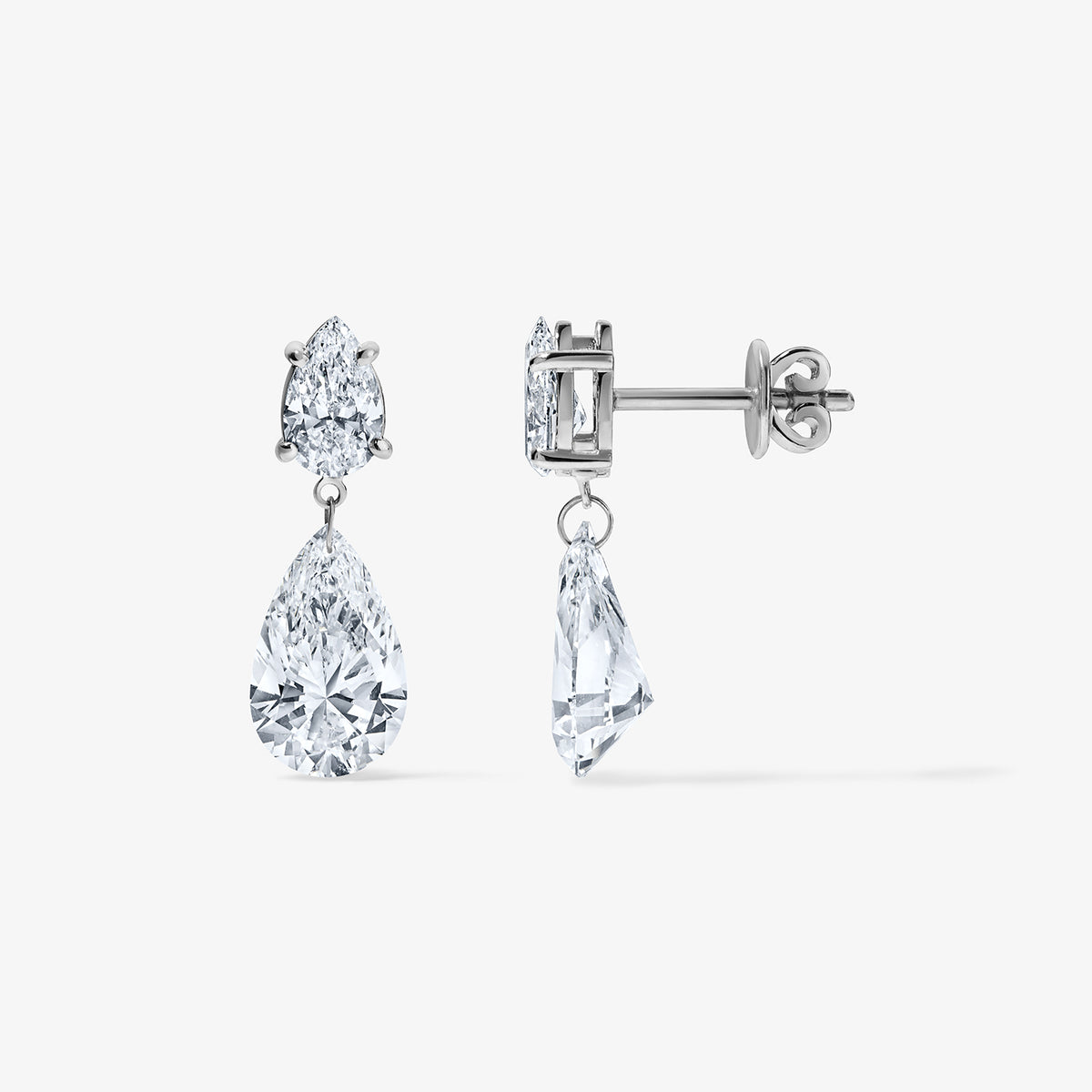 Lola Lab Grown Drilled Pear Drop Earrings
