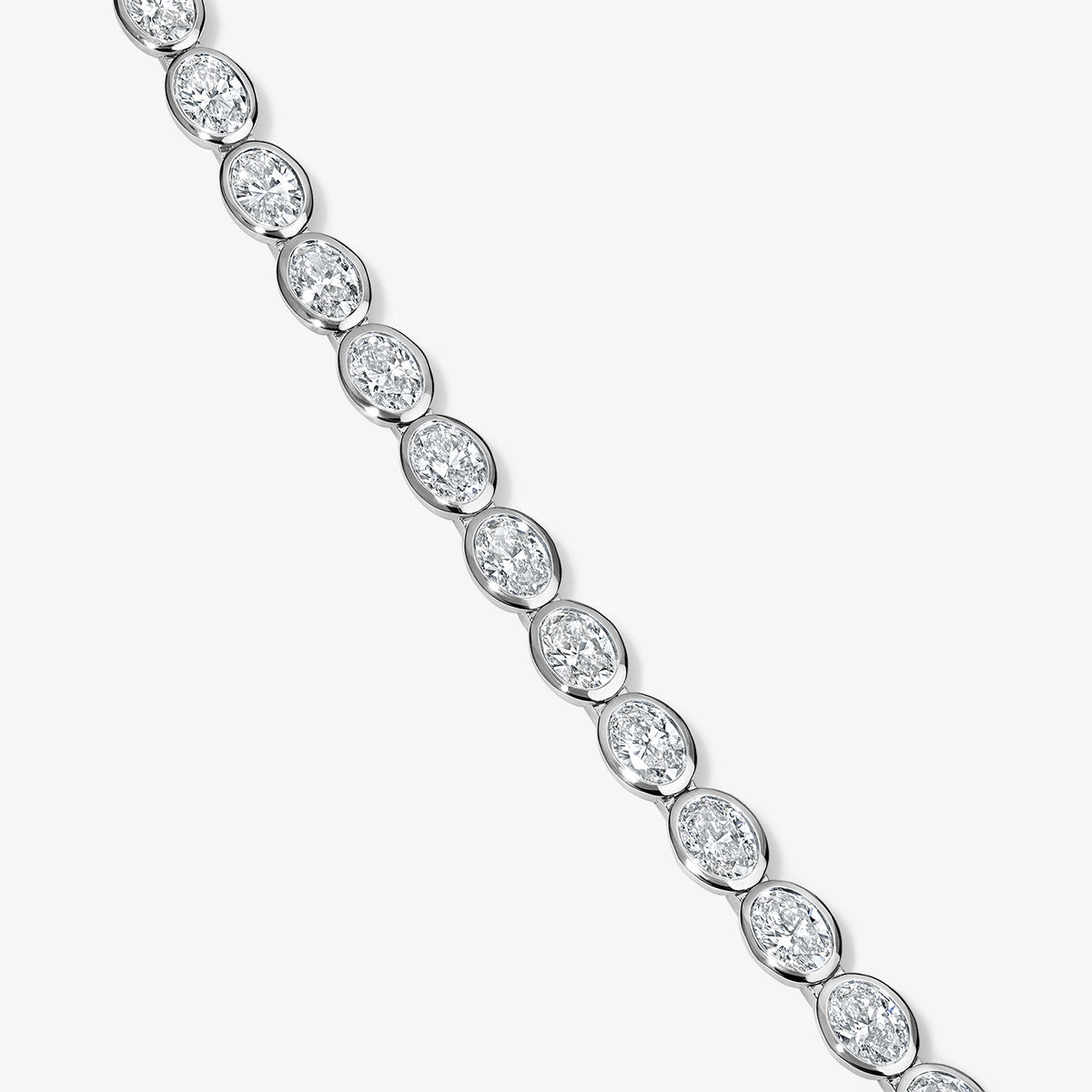 Lab Grown Diamond Oval Bezel Tennis Bracelet