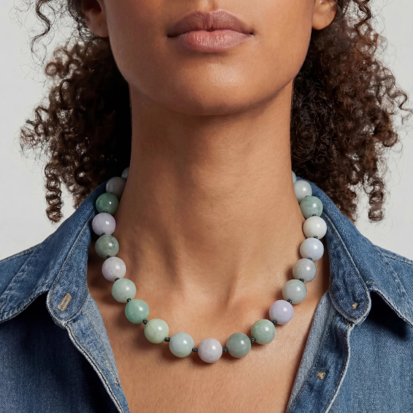 Kendall Large Jadeite Beaded Necklace