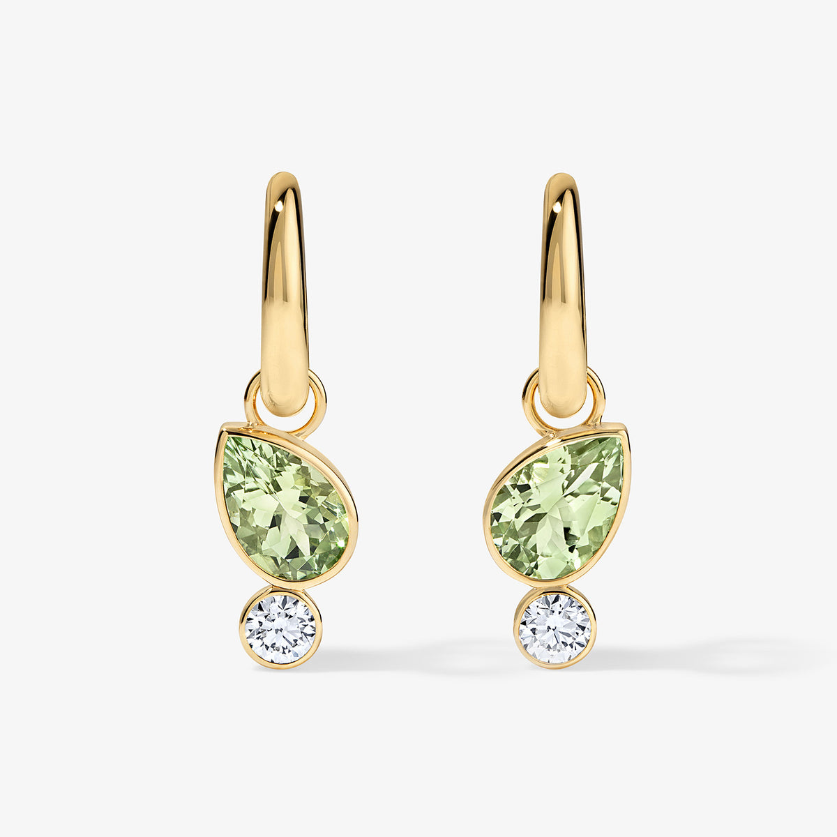 Coco Candy Green Tourmaline Pear Huggies