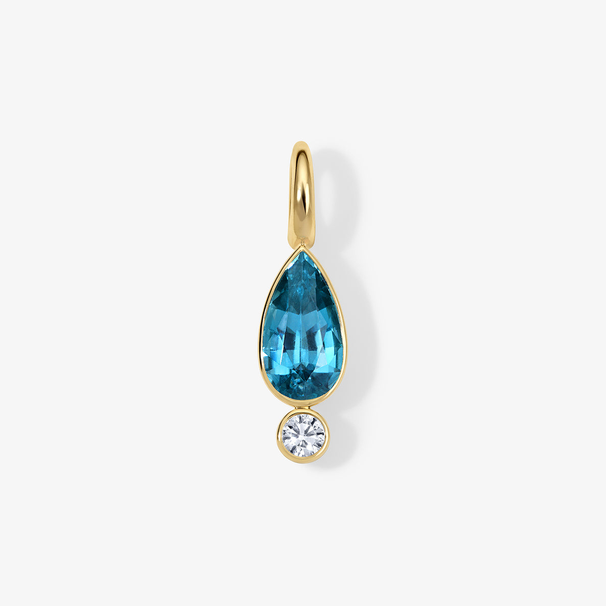 Coco Candy Blue Zircon Pear Charm