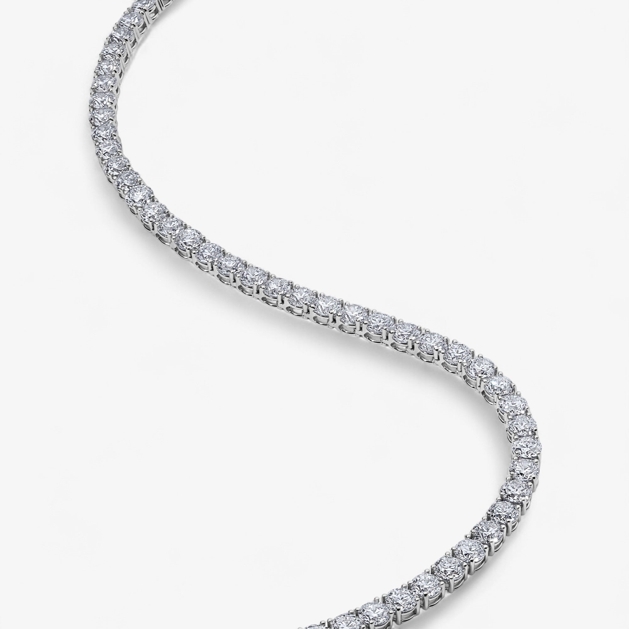 28CT Round Diamond Tennis Necklace