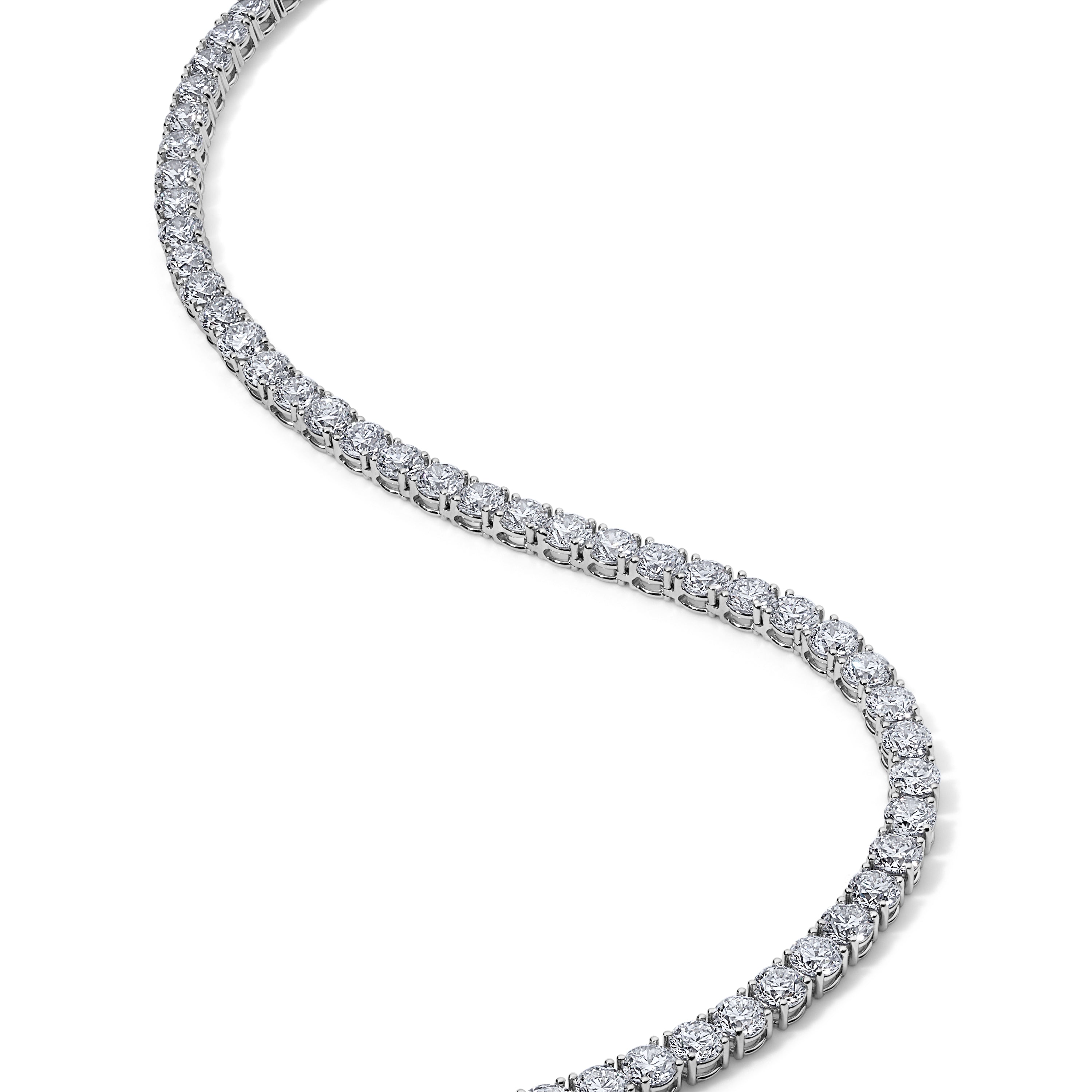 28CT Round Diamond Tennis Necklace