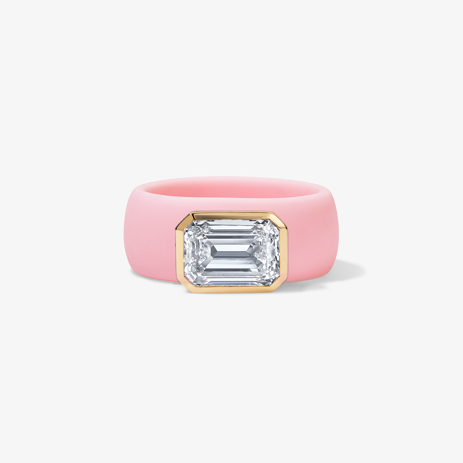 3 Carat Emerald Lab Grown Diamond on Silicone Band