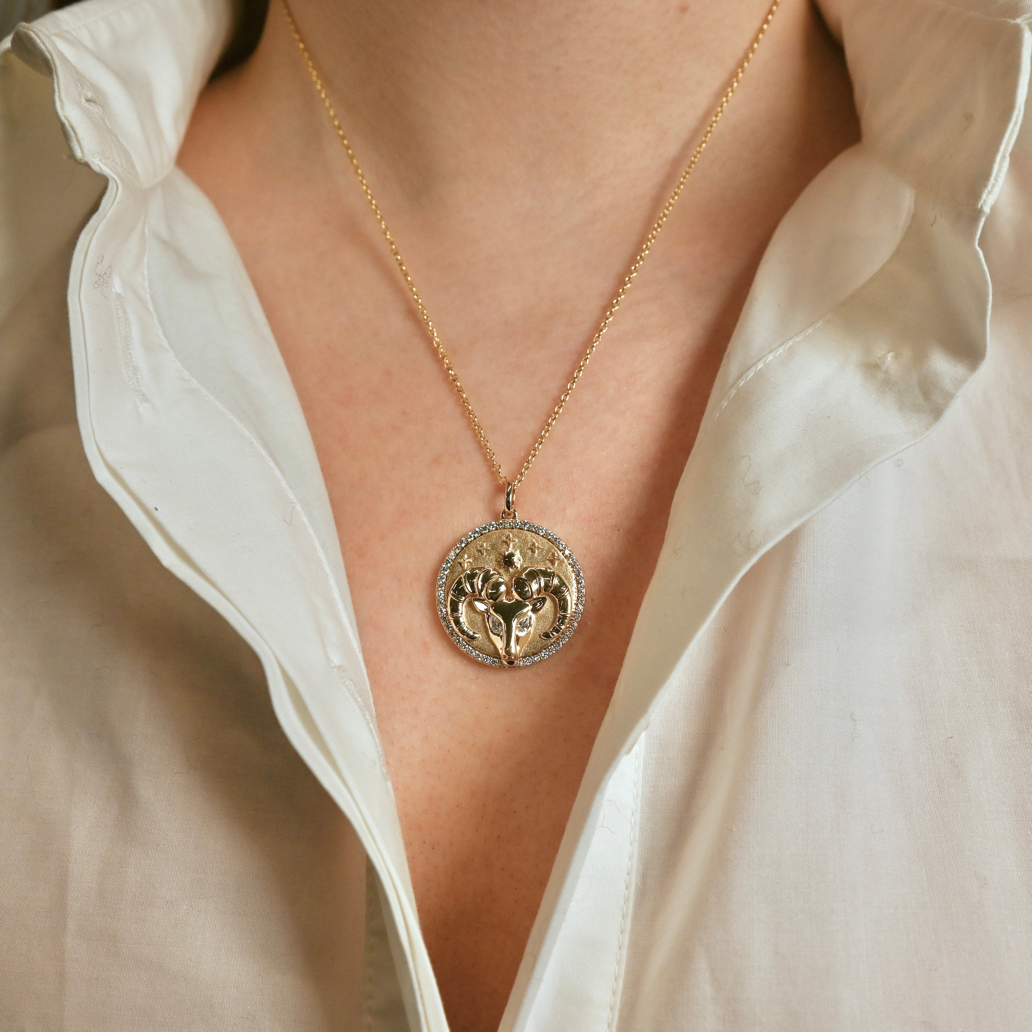 Aries Token Zodiac Necklace