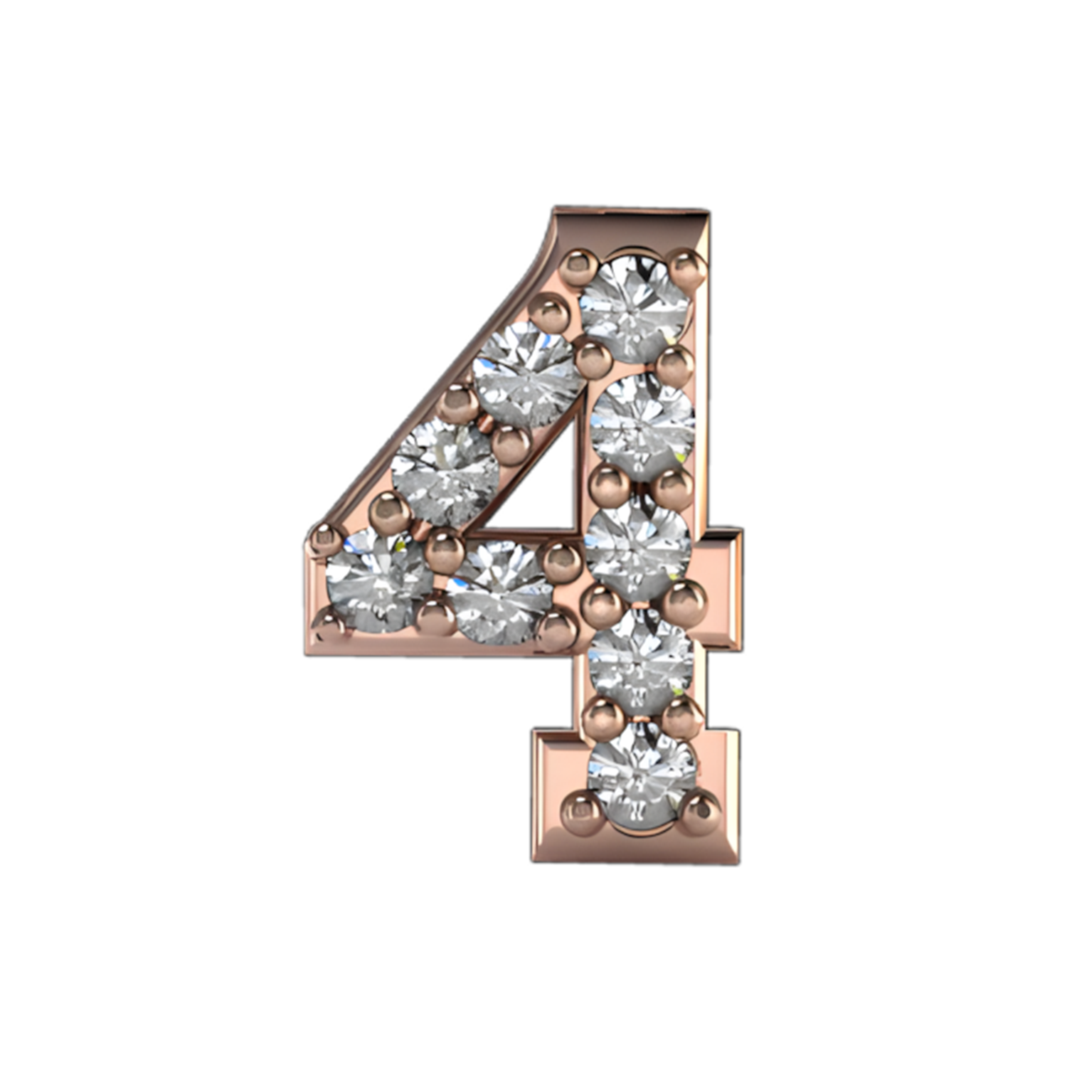 Slider Pave Number 4 Charm