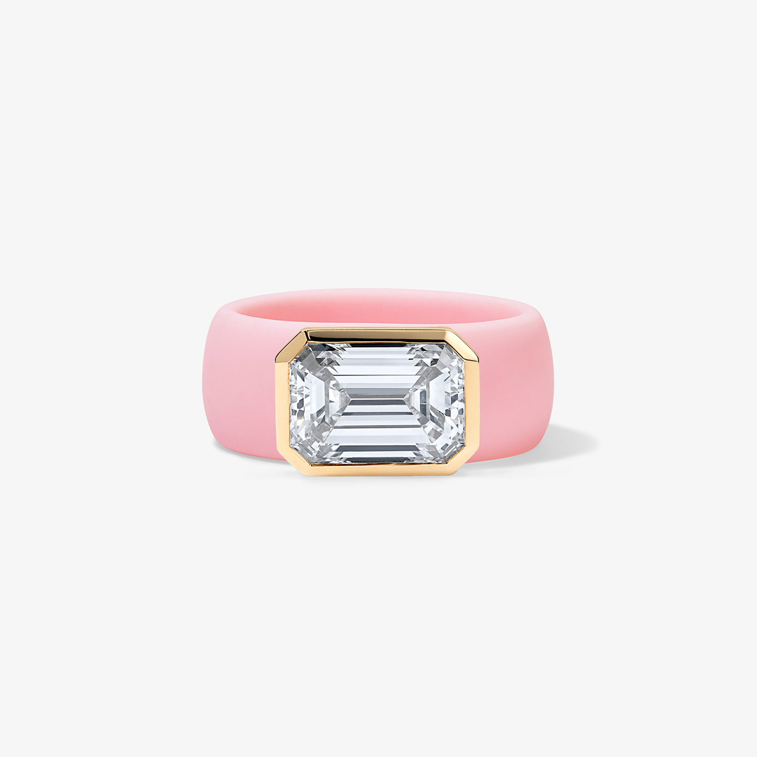 4 Carat Emerald Lab Grown Diamond on Silicone Band