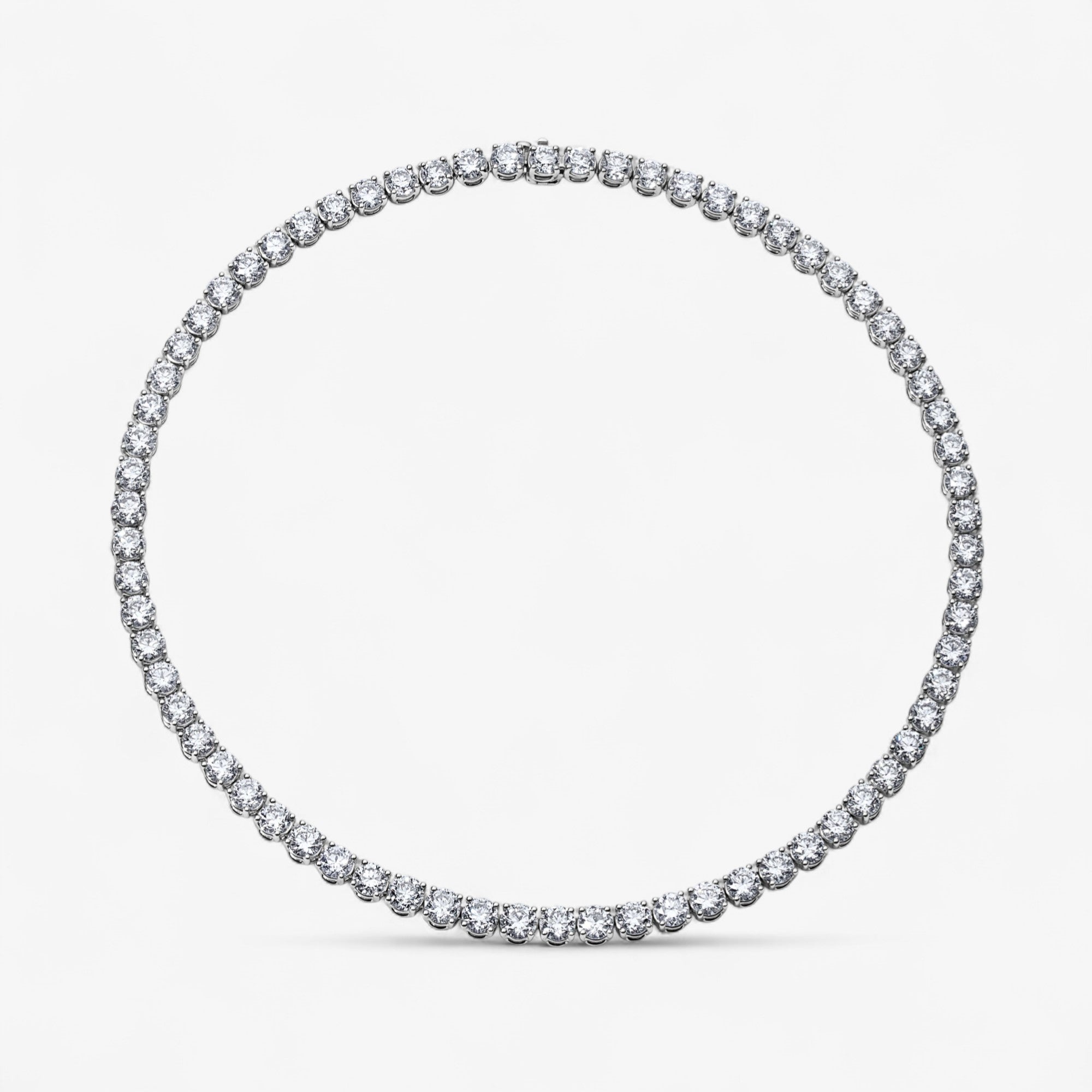 35CT Round Diamond Tennis Necklace