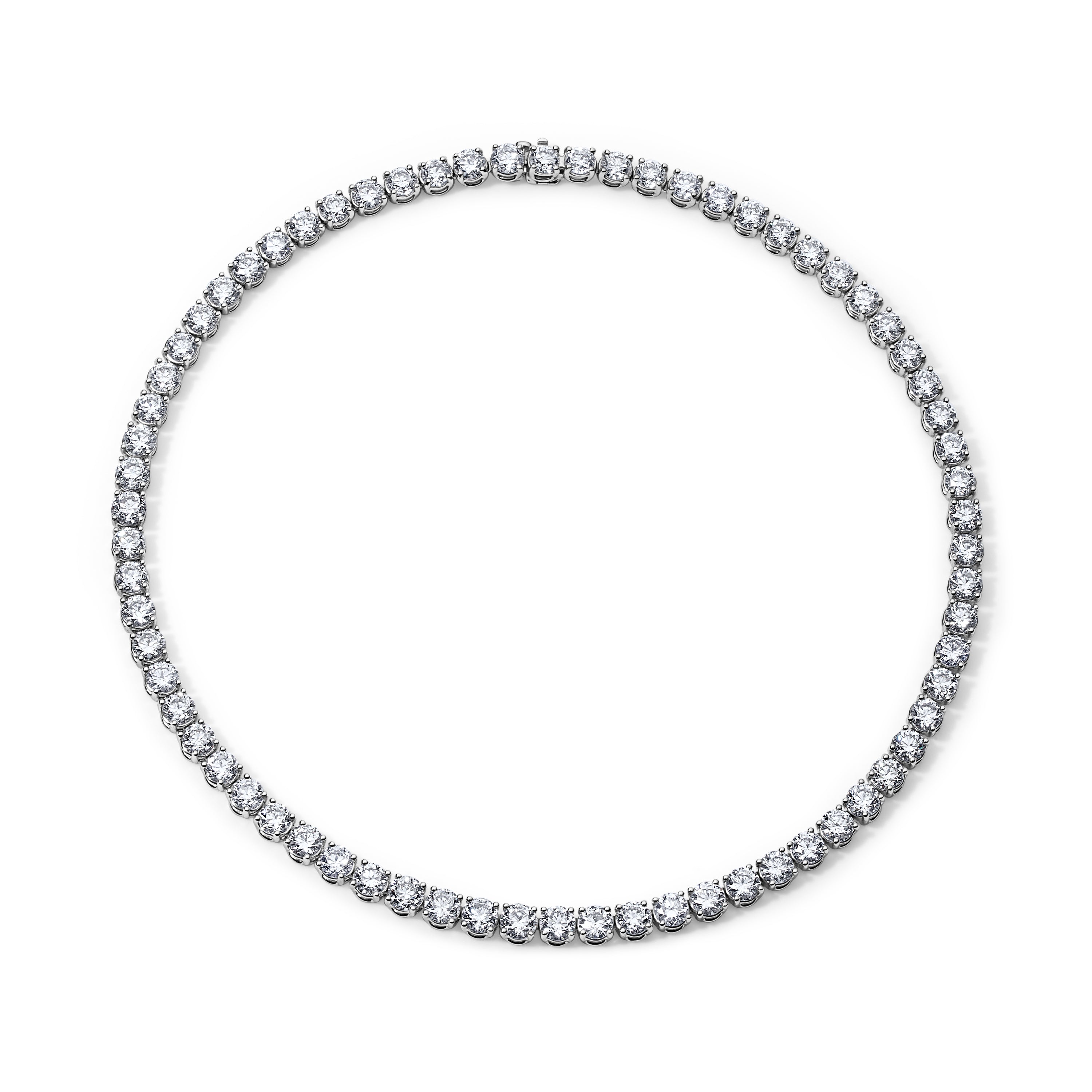 35CT Round Diamond Tennis Necklace