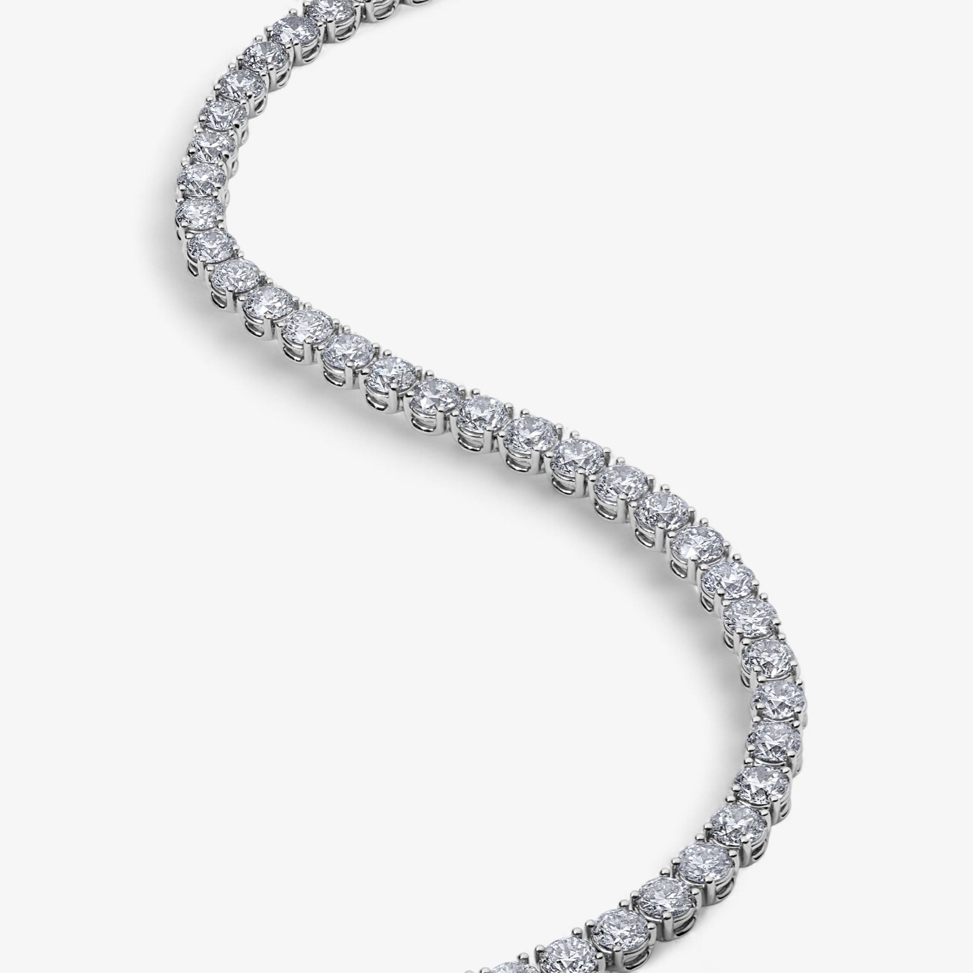 35CT Round Diamond Tennis Necklace