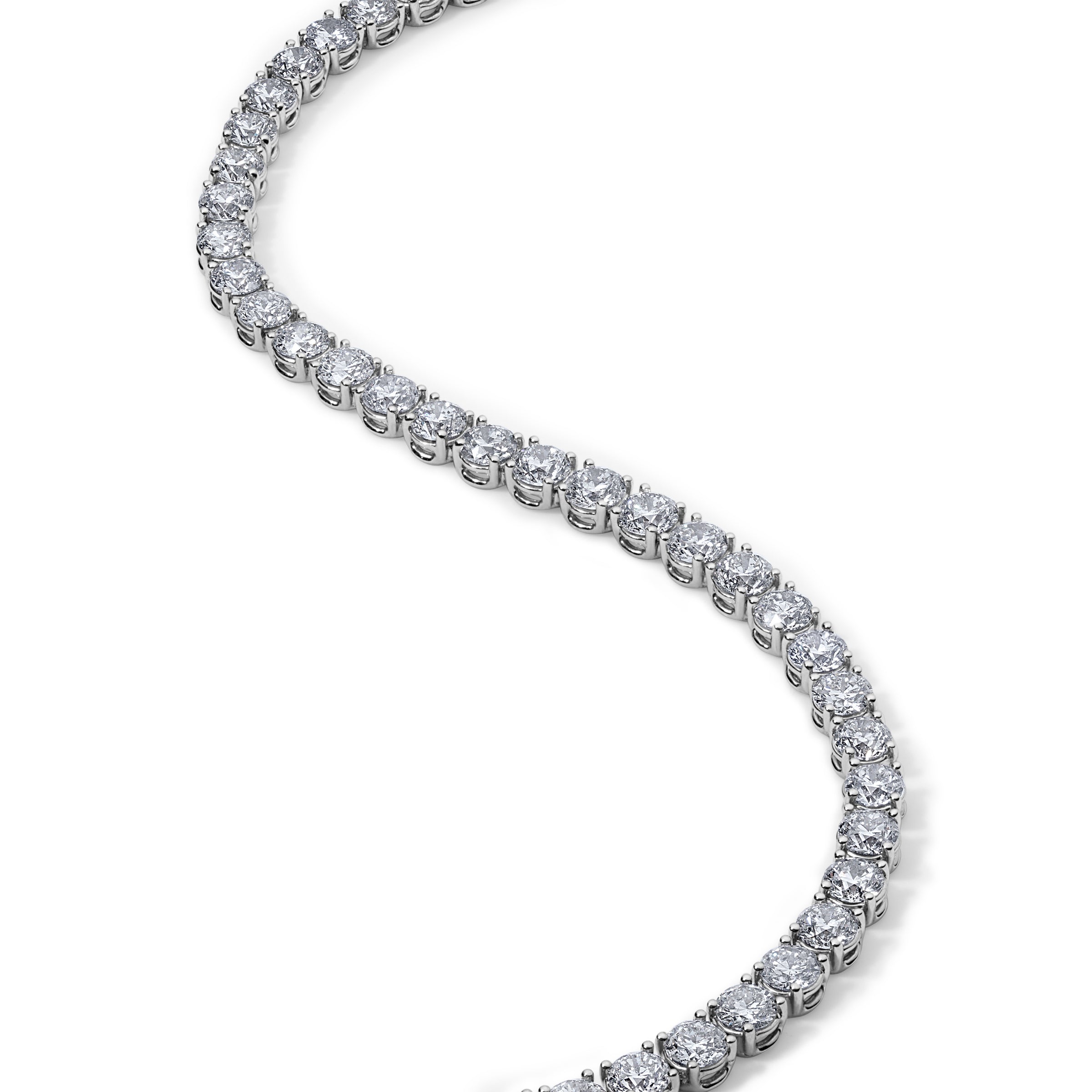 35CT Round Diamond Tennis Necklace