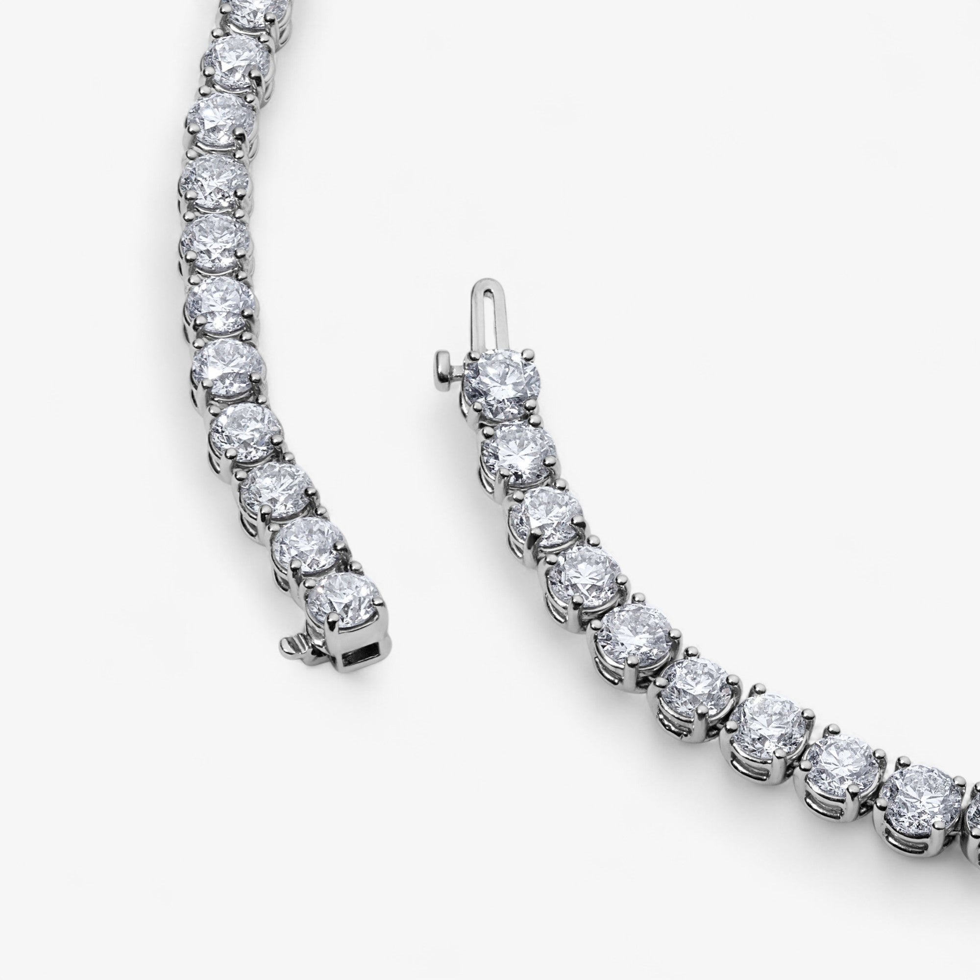 35CT Round Diamond Tennis Necklace