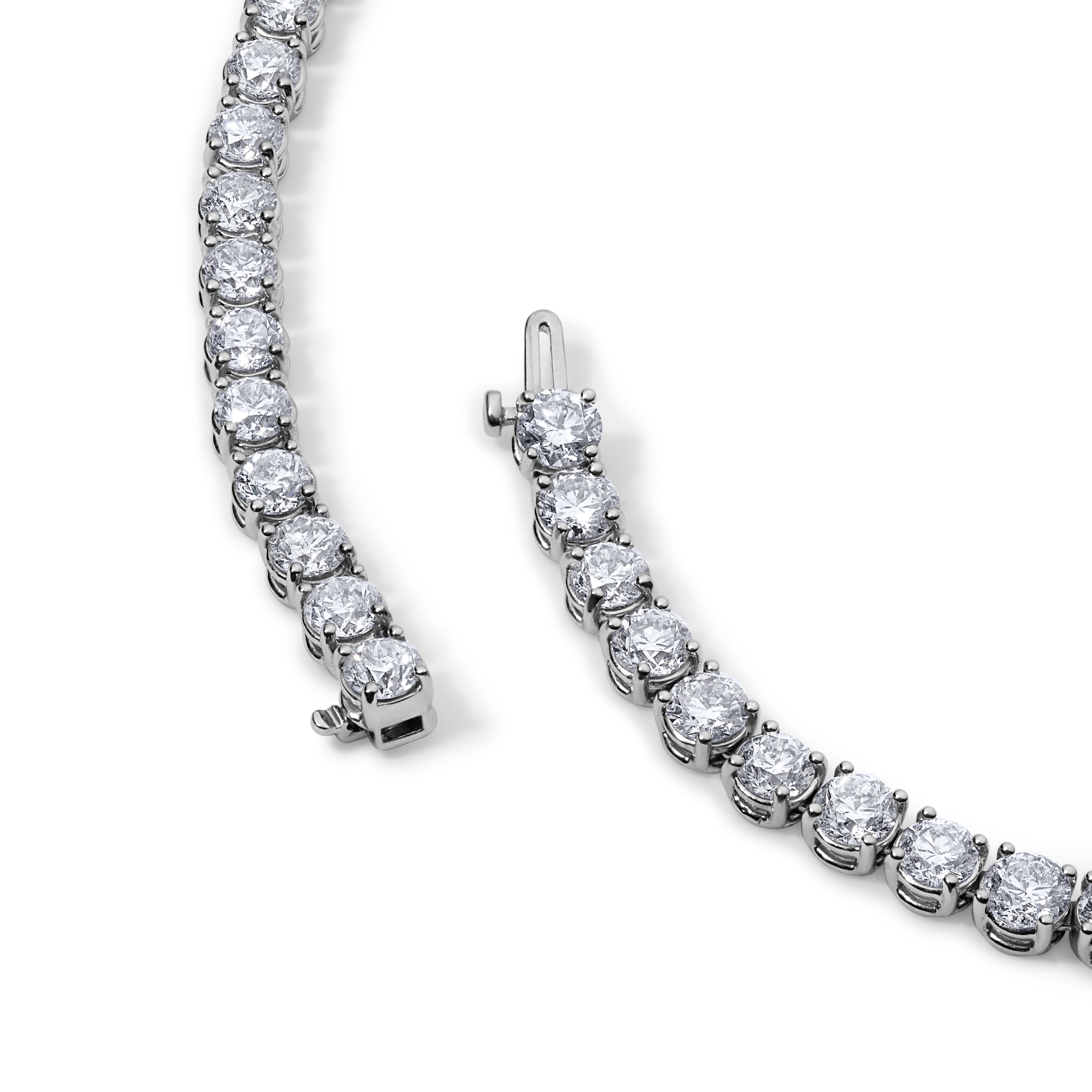 35CT Round Diamond Tennis Necklace
