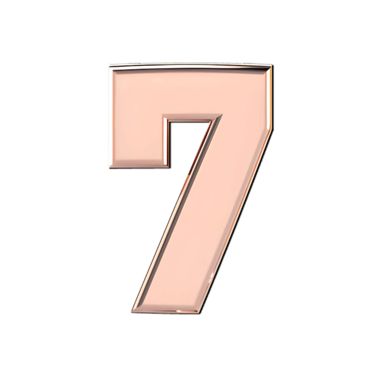 Slider Solid Number 7 Charm 18K Rose Gold