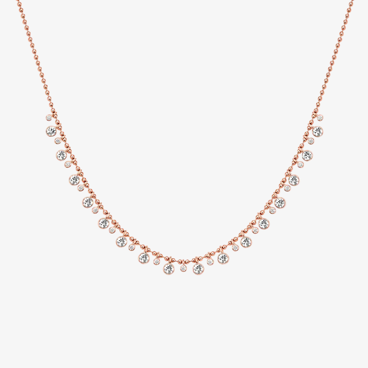 Dakota Diamond Shaker Necklace 14K Rose Gold