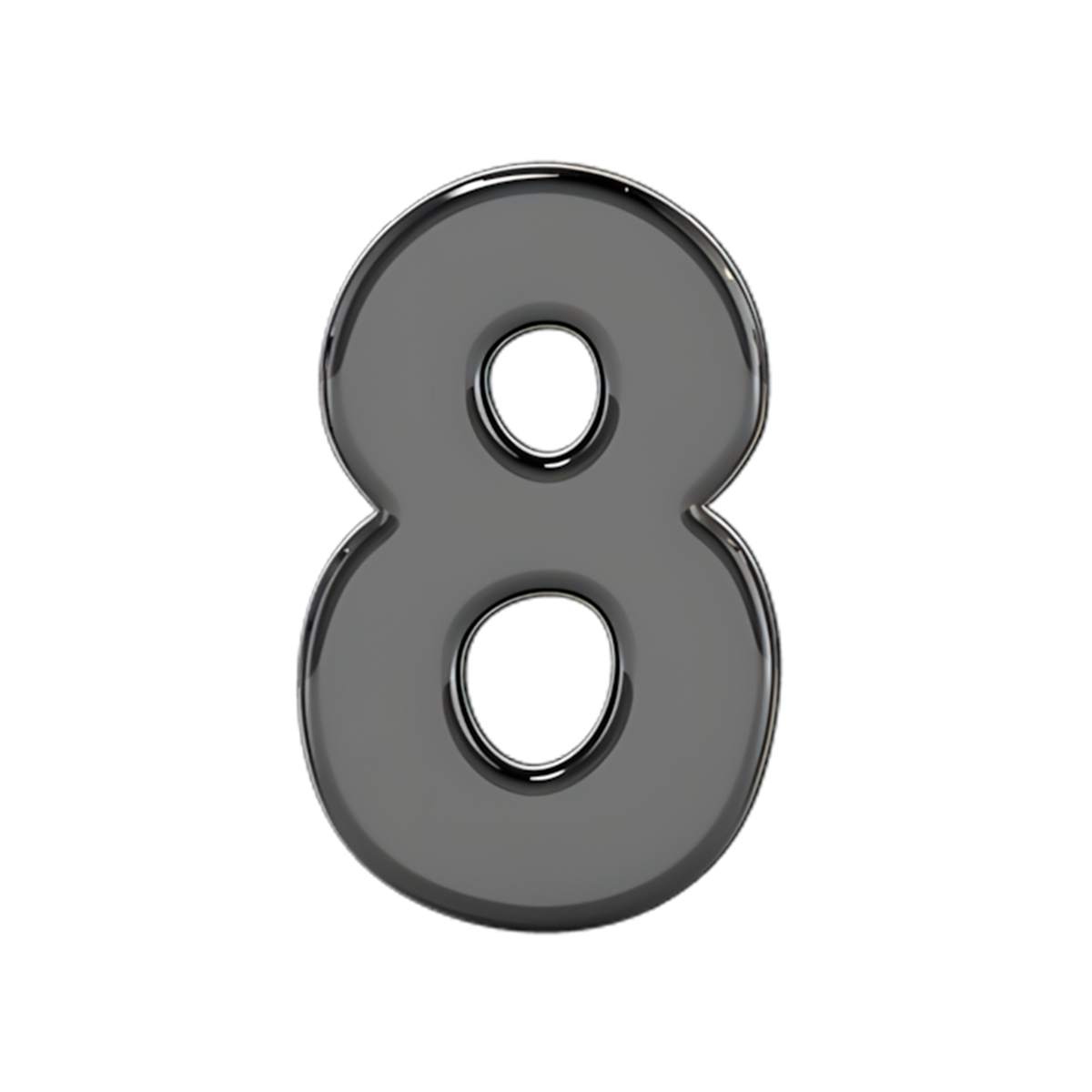 Slider Solid Number 8 Charm 18K Black Rhodium