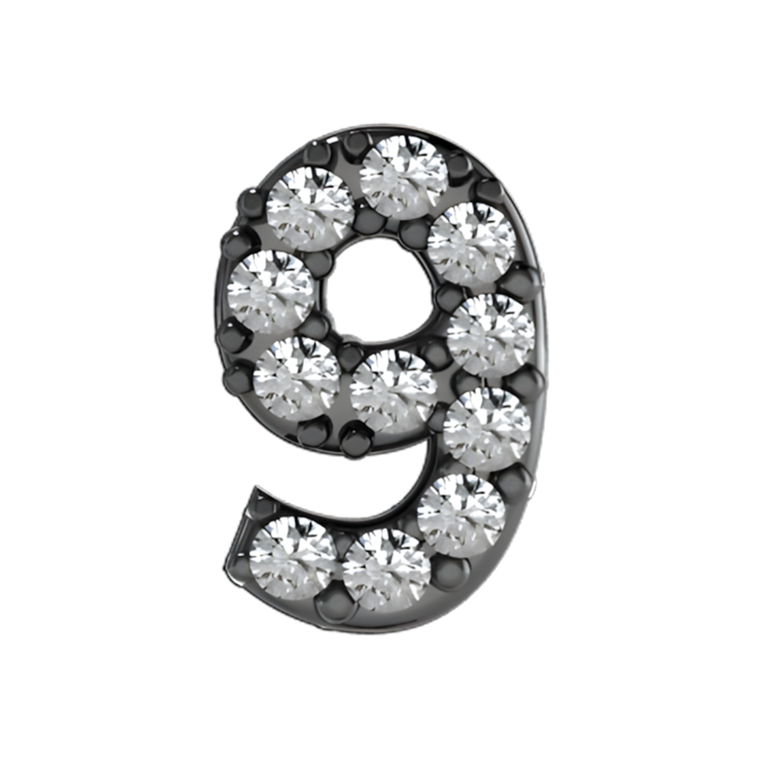 Slider Pave Number 9 Charm