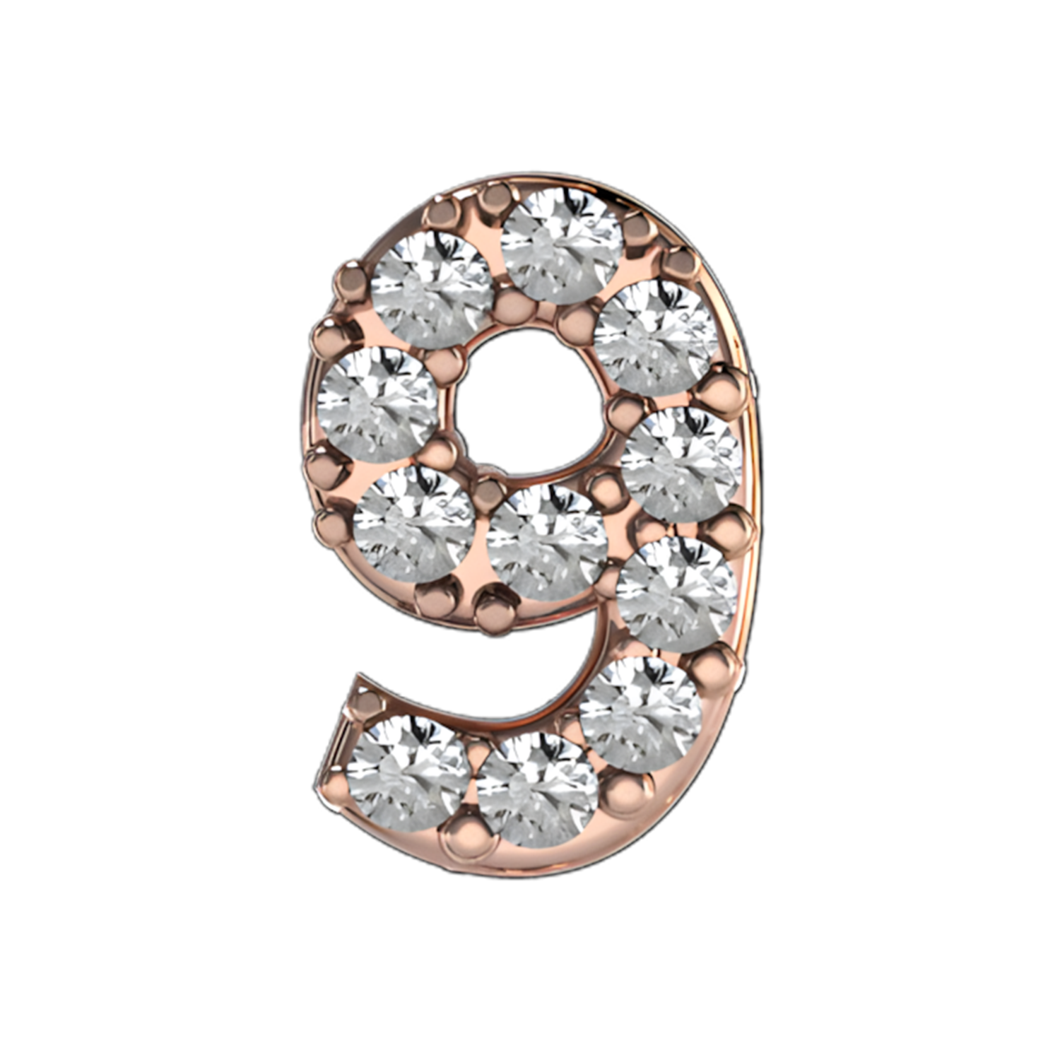 Slider Pave Number 9 Charm